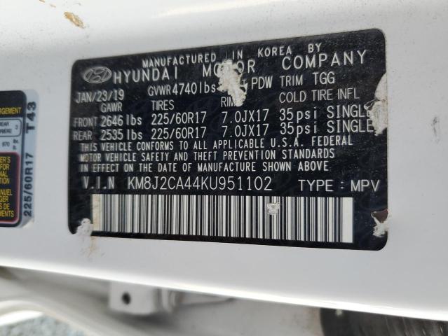 2019 HYUNDAI TUCSON SE KM8J2CA44KU951102