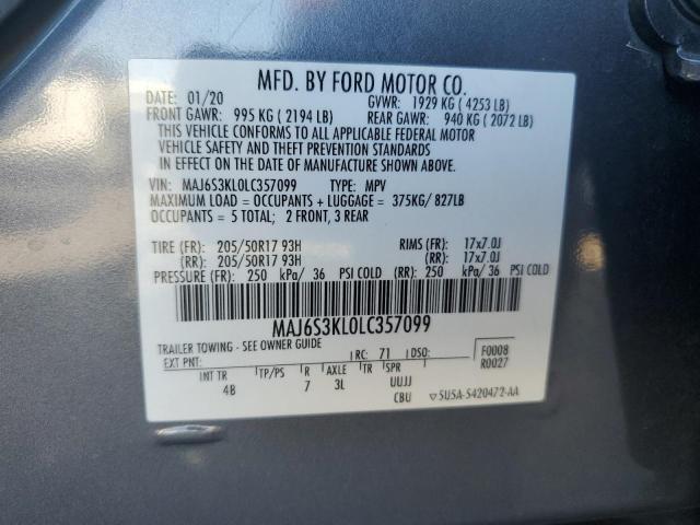 2020 FORD ECOSPORT T - MAJ6S3KL0LC357099