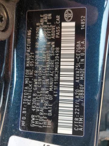 2021 TOYOTA CAMRY XLE 4T1F11BK2MU039498