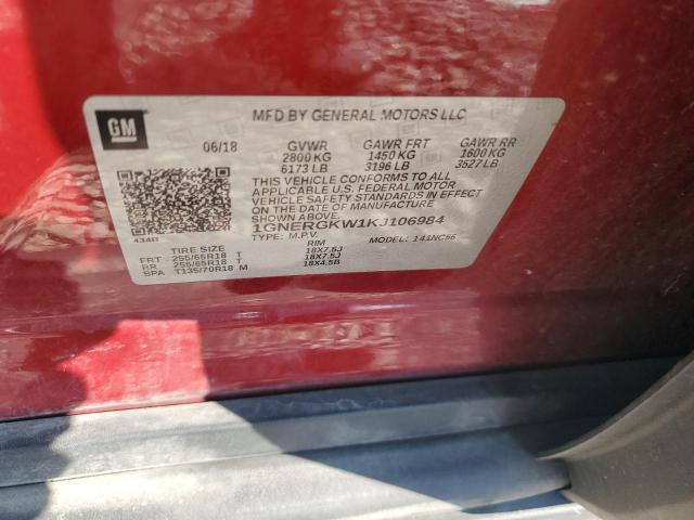 2019 CHEVROLET TRAVERSE L 1GNERGKW1KJ106984