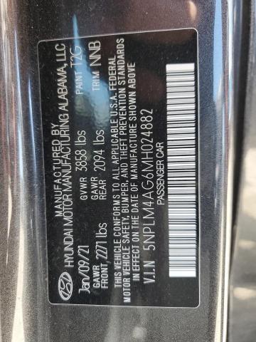 2021 HYUNDAI ELANTRA SEL 5NPLM4AG6MH024882