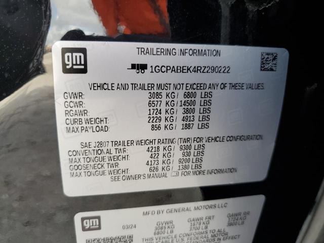 2024 CHEVROLET SILVERADO 1GCPABEK4RZ290222