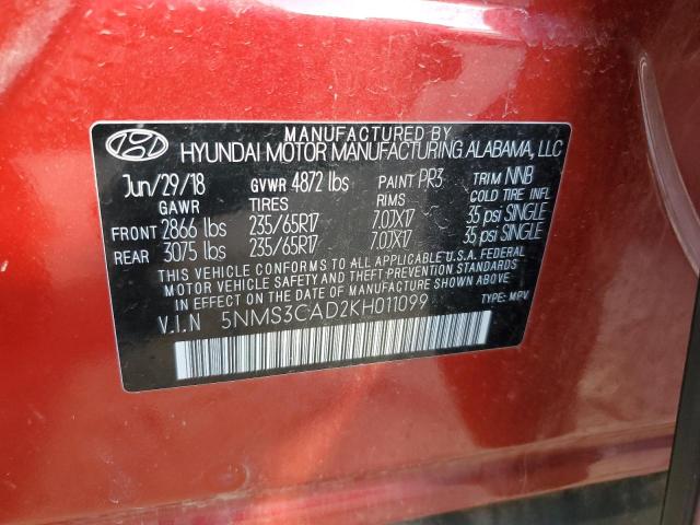 2019 HYUNDAI SANTA FE SEL #3283986832