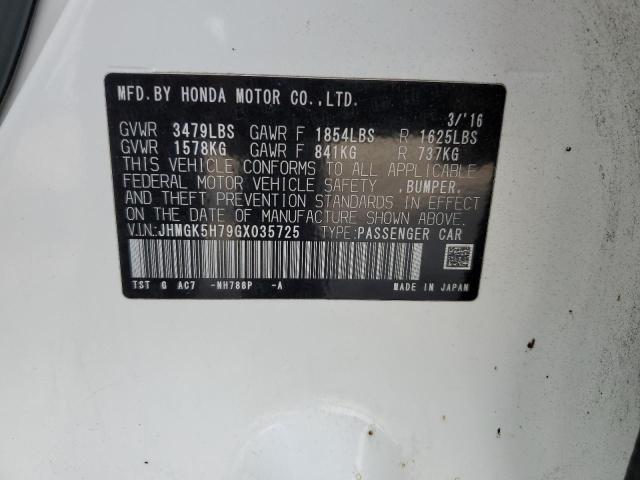 2016 HONDA FIT EX JHMGK5H79GX035725