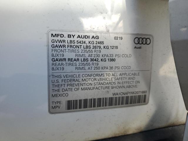 2019 AUDI Q5 PRESTIG WA1CNAFYXK2071693