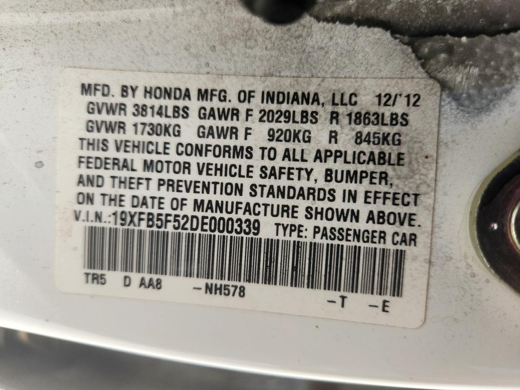 2013 HONDA CIVIC NATU #3304728929