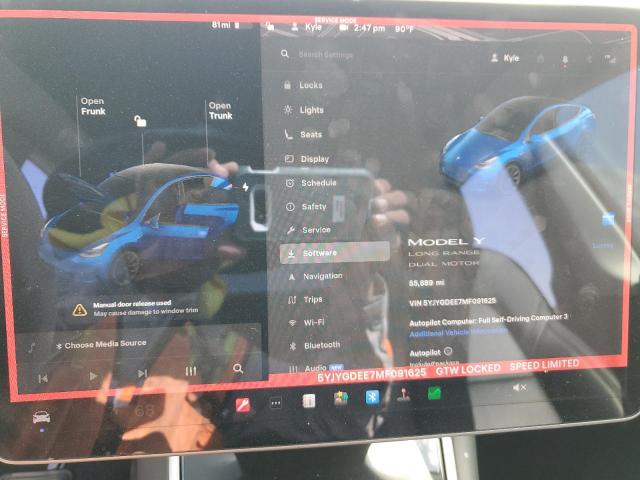 2021 TESLA MODEL Y 5YJYGDEE7MF091625