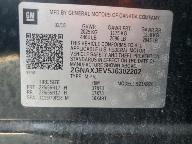 2018 CHEVROLET EQUINOX LT - 2GNAXJEV5J6302202