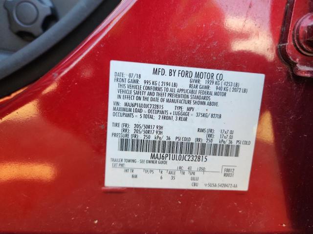 2018 FORD ECOSPORT SE MAJ6P1UL0JC232815