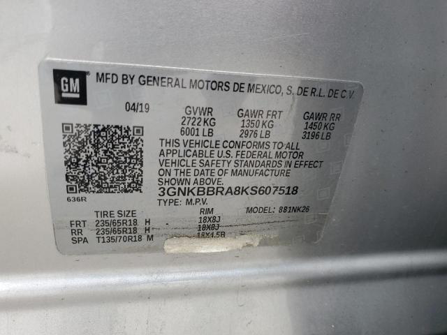 2019 CHEVROLET BLAZER 1LT 3GNKBBRA8KS607518