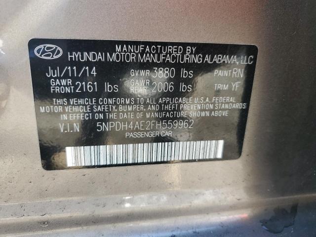 2015 HYUNDAI ELANTRA SE 5NPDH4AE2FH559962