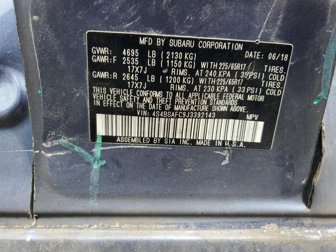 SUBARU OUTBACK 2.5I PREMIUM