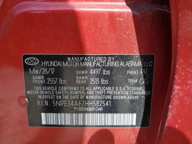 2017 HYUNDAI SONATA SPO 5NPE34AF7HH582541