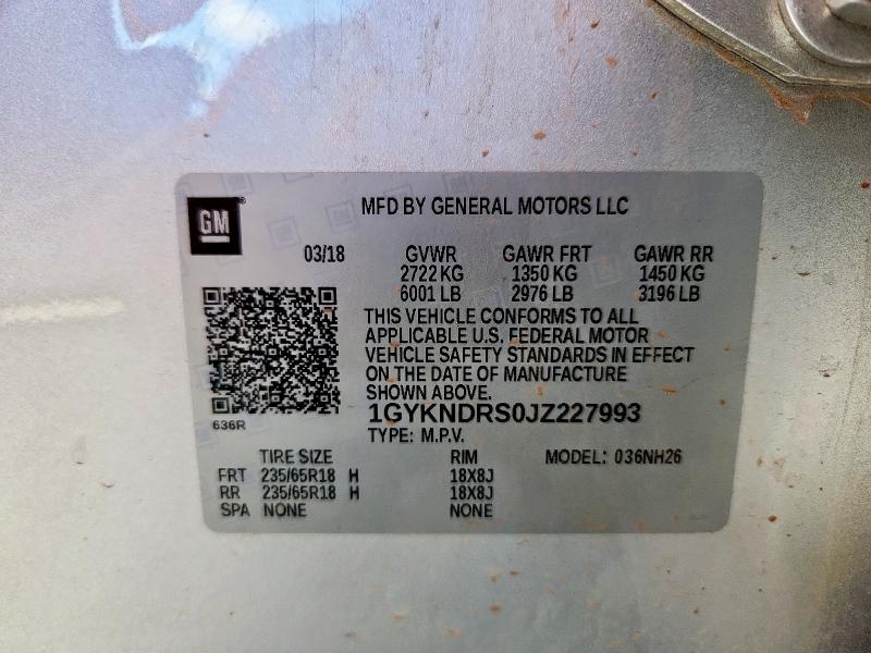 2018 CADILLAC XT5 LUXURY 1GYKNDRS0JZ227993