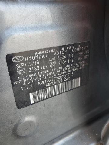 2019 HYUNDAI ELANTRA SE KMHD84LFXKU781733