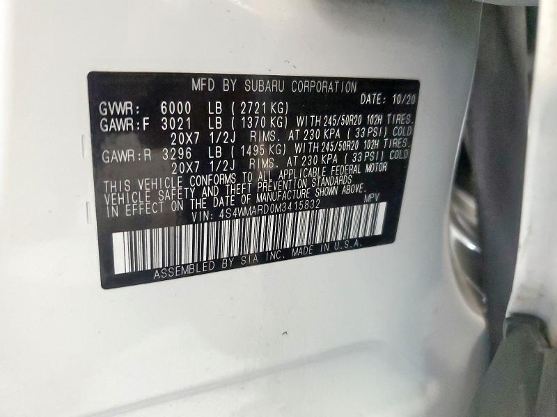 2021 SUBARU ASCENT TOU 4S4WMARD0M3415832