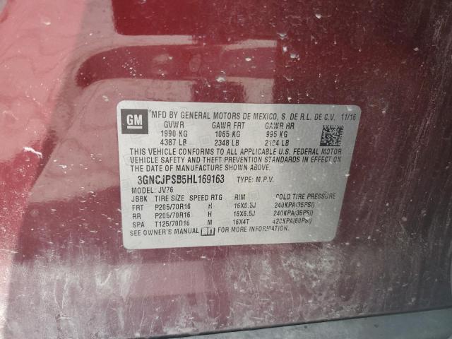 2017 CHEVROLET TRAX 1LT 3GNCJPSB5HL169163