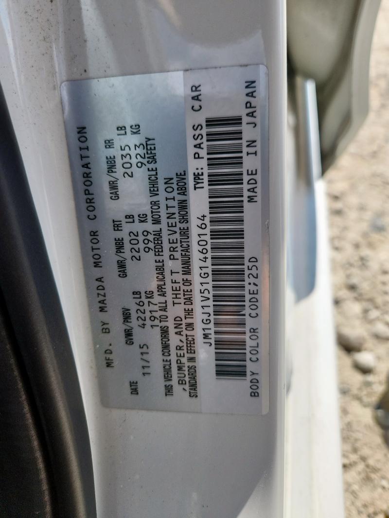 2016 MAZDA 6 TOURING JM1GJ1V51G1460164