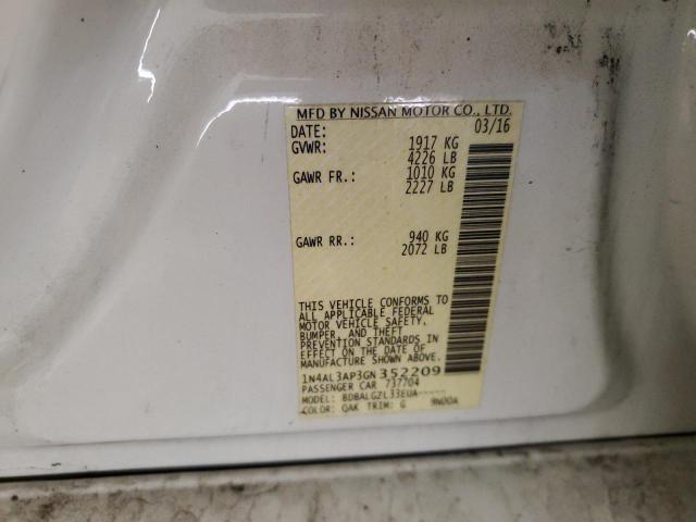 2016 NISSAN ALTIMA 2.5 1N4AL3AP3GN352209