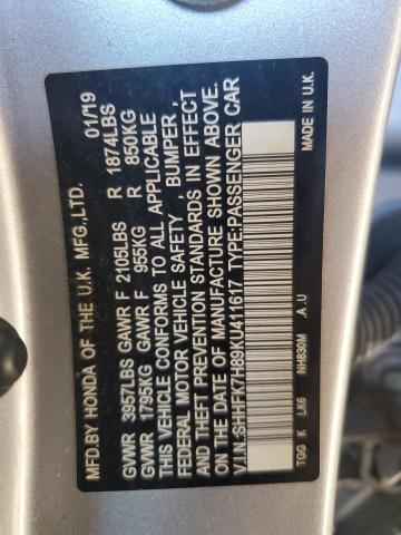 2019 HONDA CIVIC EXL - SHHFK7H89KU411617