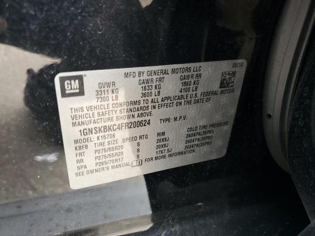 2015 CHEVROLET TAHOE K150 1GNSKBKC4FR200624