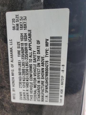 2021 HONDA ODYSSEY EX - 5FNRL6H57MB004278