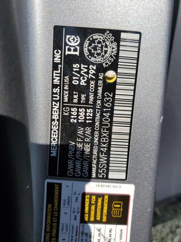 2015 MERCEDES-BENZ C 300 4MAT 55SWF4KBXFU041632