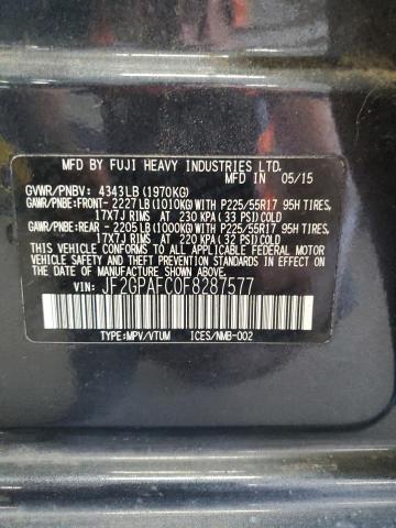 2015 SUBARU XV CROSSTR JF2GPAFC0F8287577