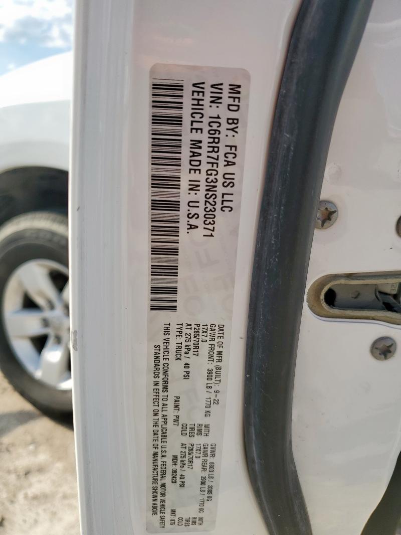 2022 RAM 1500 CLASS - 1C6RR7FG3NS230371