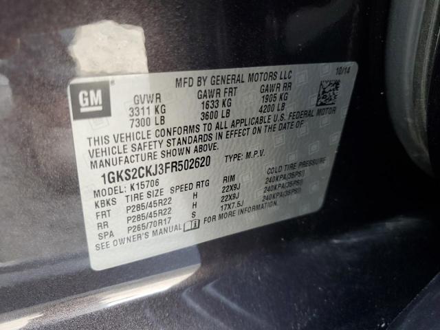 2015 GMC YUKON 1GKS2CKJ3FR502620