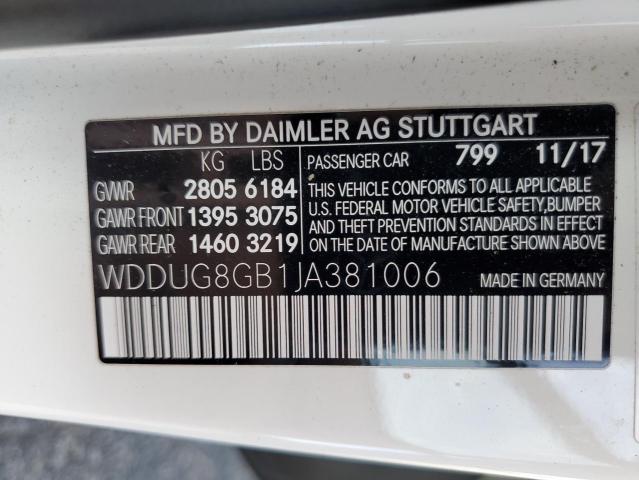 2018 MERCEDES-BENZ S 560 4MAT WDDUG8GB1JA381006