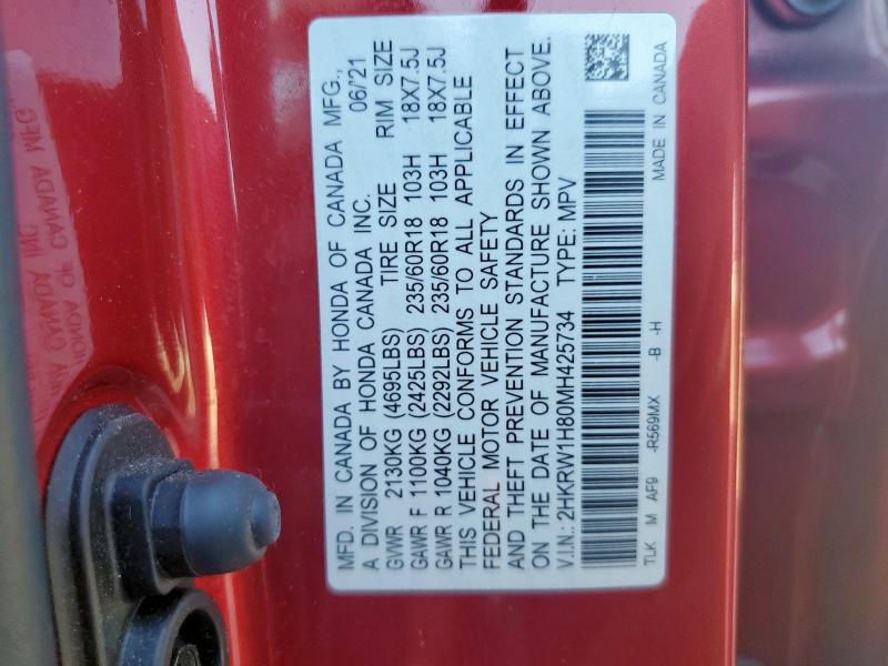 2021 HONDA CR-V EXL - 2HKRW1H80MH425734