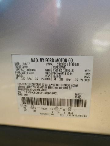 2017 FORD EXPLORER X - 1FM5K8D89HGC60202