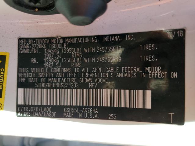 2017 TOYOTA HIGHLANDER LIMITED - 5TDDZRFH1HS371203