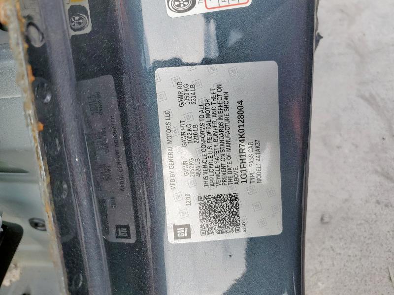 2019 CHEVROLET CAMARO SS 1G1FH1R74K0128004