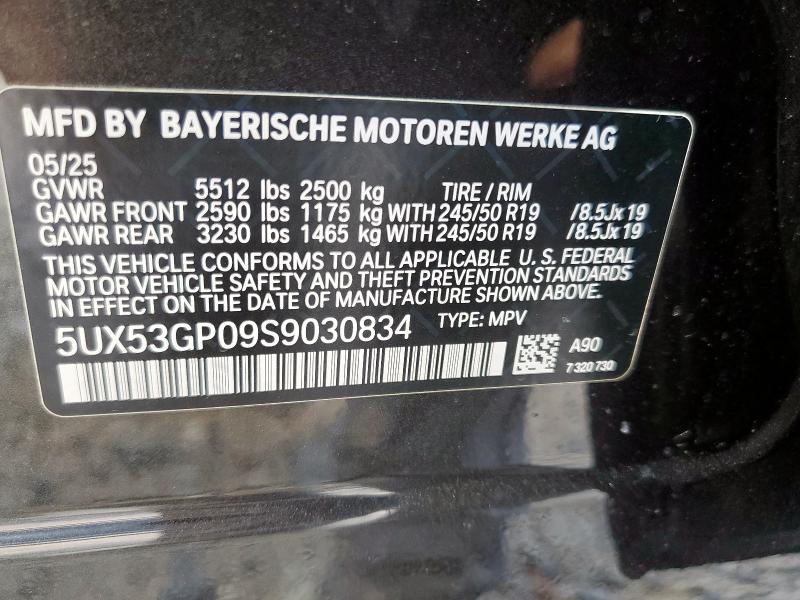 2025 BMW X3 30 XDRI 5UX53GP09S9030834