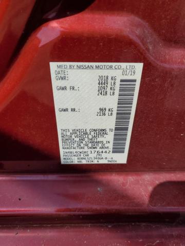 2019 NISSAN ALTIMA SR 1N4BL4CW1KC176442