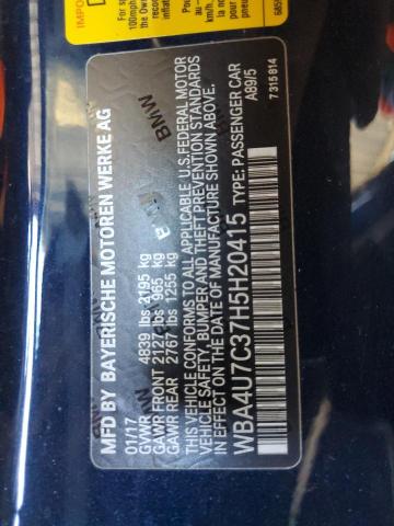 2017 BMW 430I WBA4U7C37H5H20415