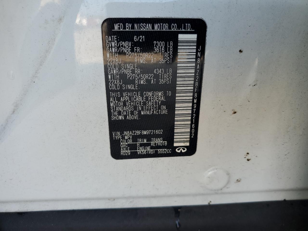 INFINITI QX80 SENSORY