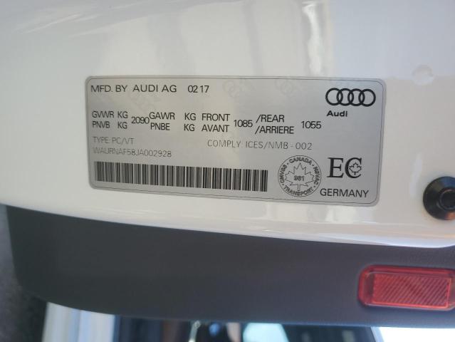 2018 AUDI A5 PRESTIG WAURNAF58JA002928