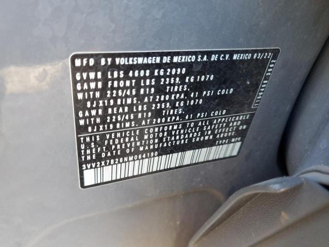 2022 VOLKSWAGEN TAOS SEL - 3VV2X7B26NM064190
