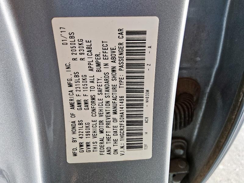 2017 HONDA ACCORD SPO - 1HGCR2F50HA141496