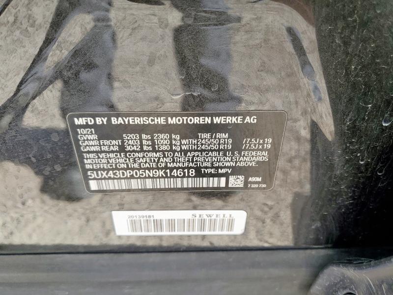 2022 BMW X3 SDRIVE3 - 5UX43DP05N9K14618