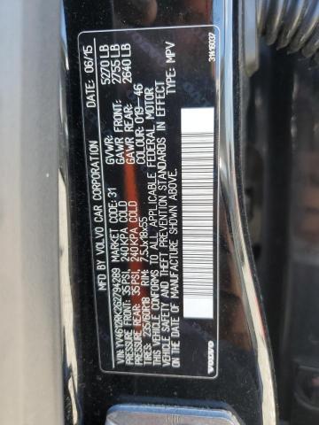 2016 VOLVO XC60 T5 PR YV4612RK2G2794289