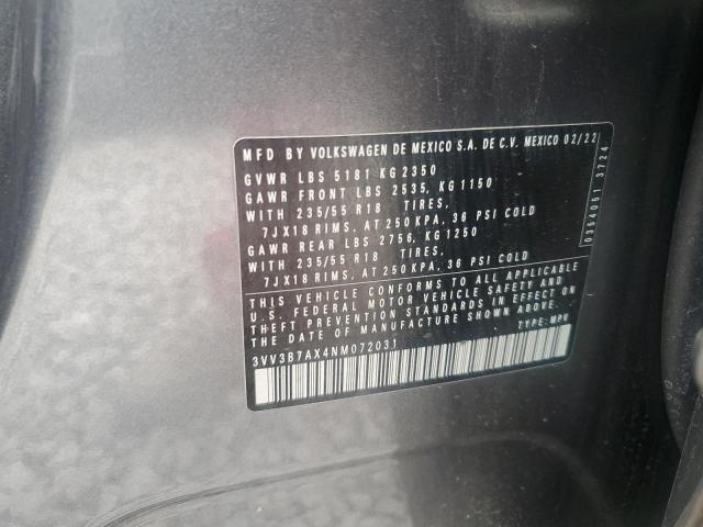 2022 VOLKSWAGEN TIGUAN SE #3290277234