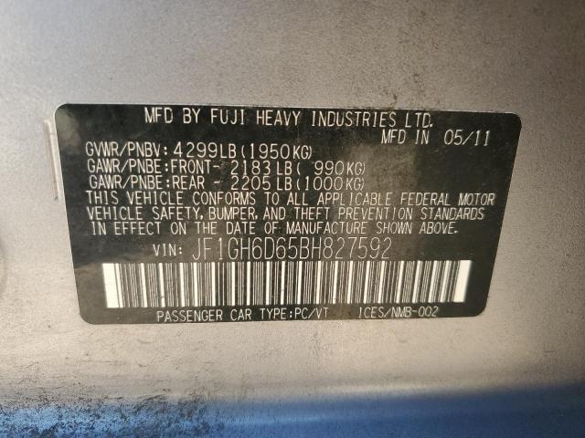 2011 SUBARU IMPREZA OUTBACK SPORT - JF1GH6D65BH827592