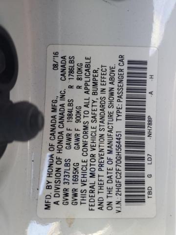 2016 HONDA CIVIC EX #3305724716