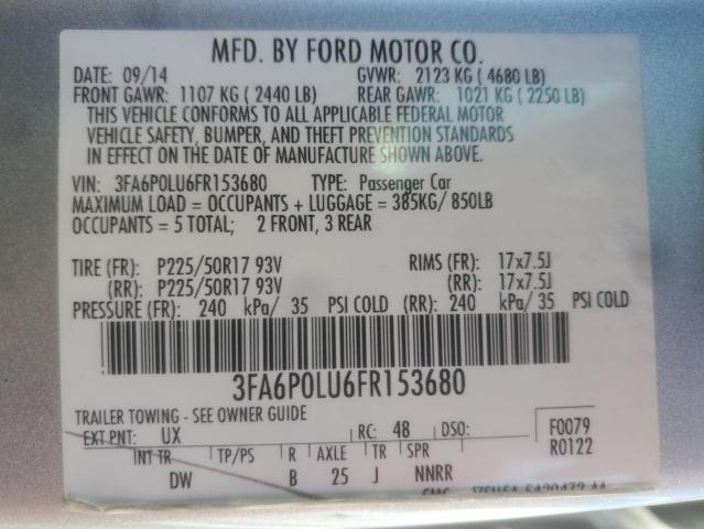 2015 FORD FUSION SE - 3FA6P0LU6FR153680