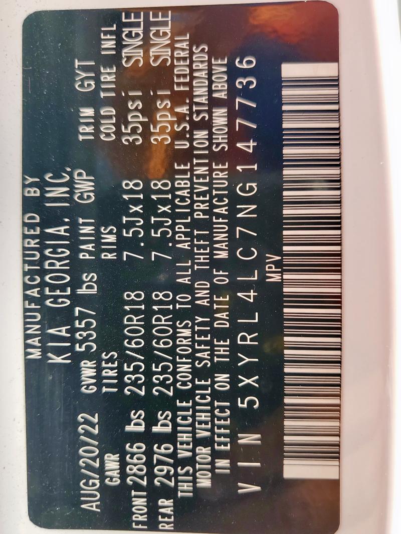 2022 KIA SORENTO S - 5XYRL4LC7NG147736