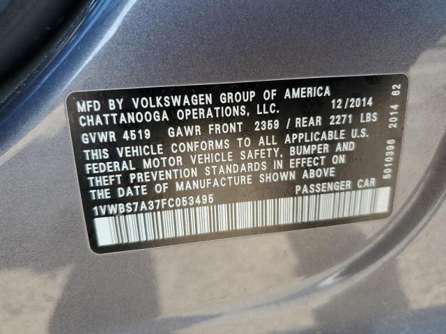2015 VOLKSWAGEN PASSAT SE 1VWBS7A37FC053495